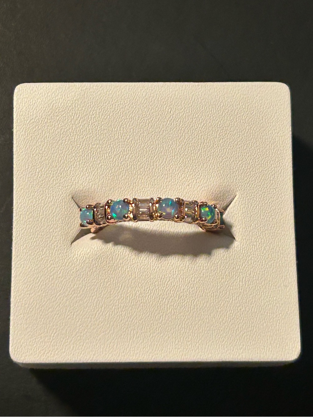Forever Loved: Aqua Blue Fire Opal on Rose Gold plus a ✨FREEBIE 💍 ✨ - Picture 2 of 7